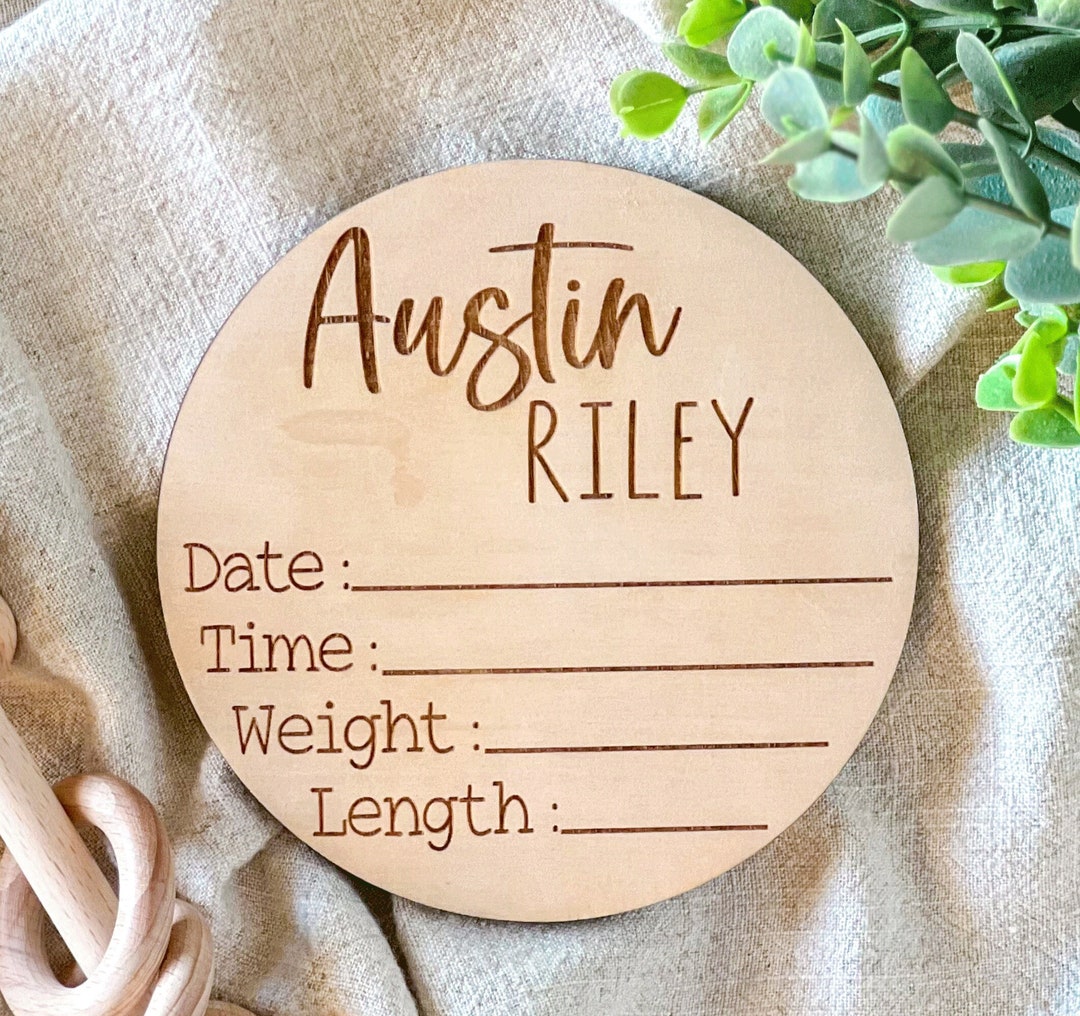 Custom Baby Birth Announcement Sign, Newborn Baby Name Sign for ...