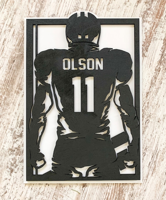 Custom Football Player Sign Personalized Last Name Player Etsy