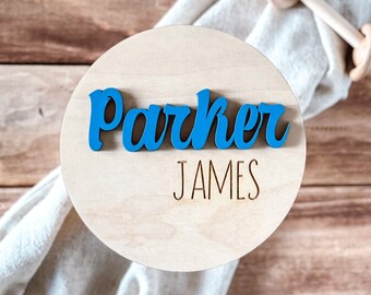 Boho Baby Name Announcement, Personalized Birth Announcement Sign for Newborn, 3D Hospital Name Sign, Cute Baby Shower Gift