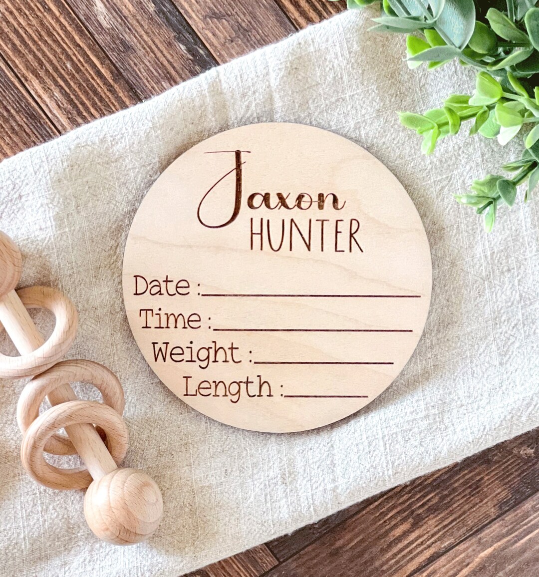 Custom Baby Birth Announcement Sign, Newborn Baby Name Sign for ...