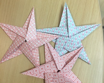 10 Etoiles assorties en origami