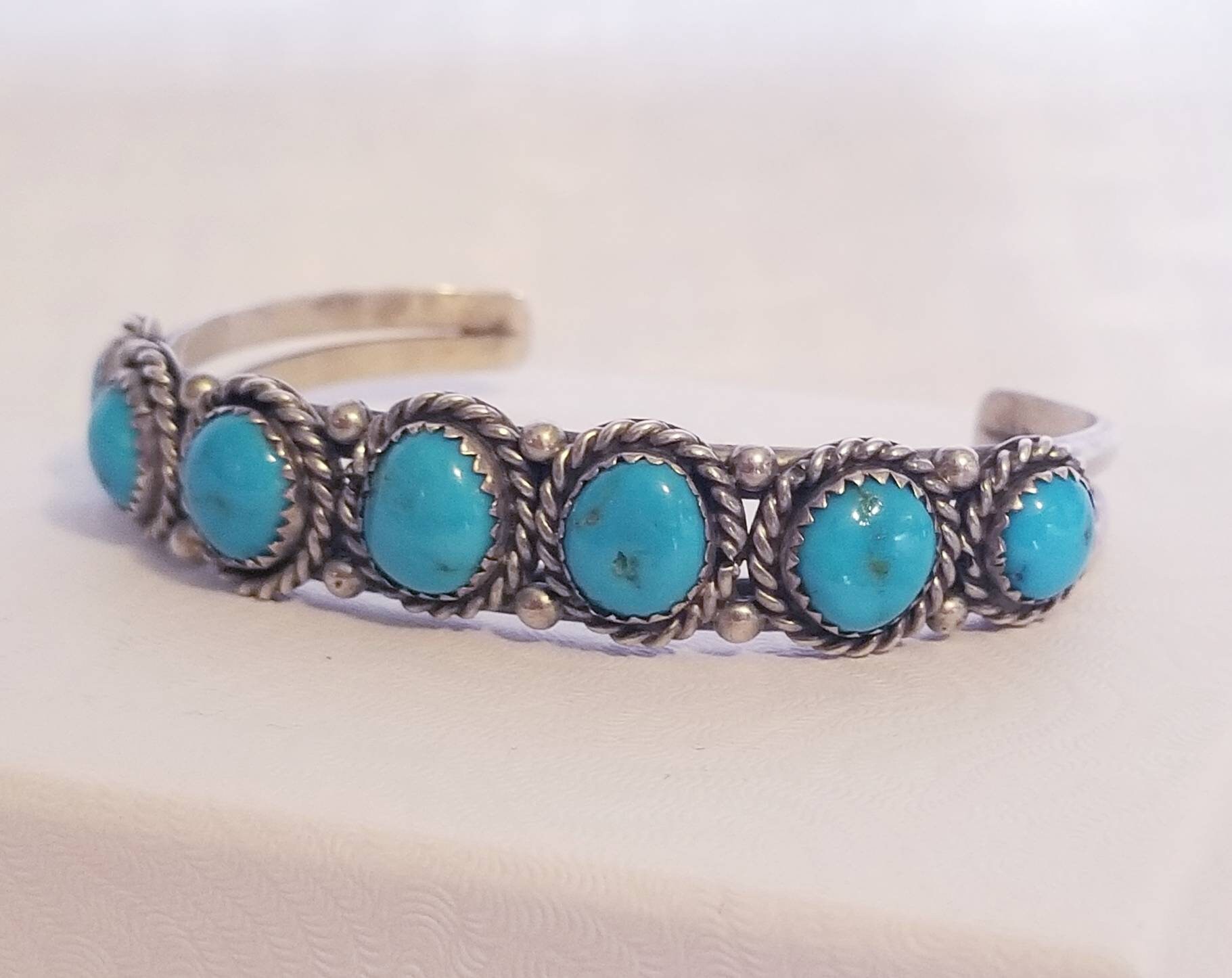 Sterling Silver and Oval Turquoise Stone Cuff Bracelet Etsy