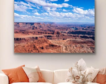 Impresión del Parque Estatal Dead Horse Point, Arte mural del Cañón de Utah, Fotografía de paisajes del suroeste, Decoración de pared natural, Arte fotográfico del desierto