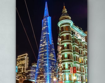San Francisco Transamerica Photo, Cityscape Wall Art, Colorful Architectural Print