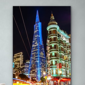 San Francisco Transamerica Photo, Cityscape Wall Art, Colorful Architectural Print