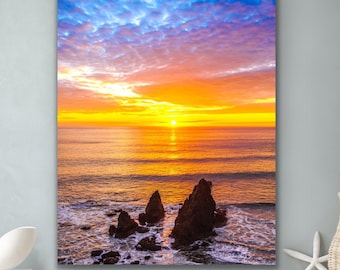California Dreaming Sunset Print, Colorful Sunset on the California Coast, Scenic Wall Art, Pacific Ocean Photo
