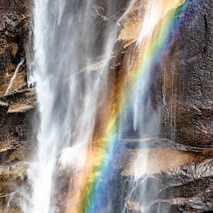 Waterfall Print, Rainbow Colors Print, Vernal Falls Photo, Yosemite Photography