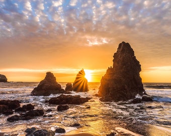 California Coast Ocean Sunset Print, Marin County Seascape Wall Art, Metal Wall Art, Ocean Photography