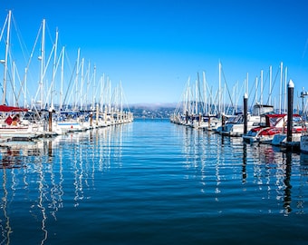 Sausalito Print, Sailboats Wall Art, Marin County Photo, San Francisco Bay Area Artwork