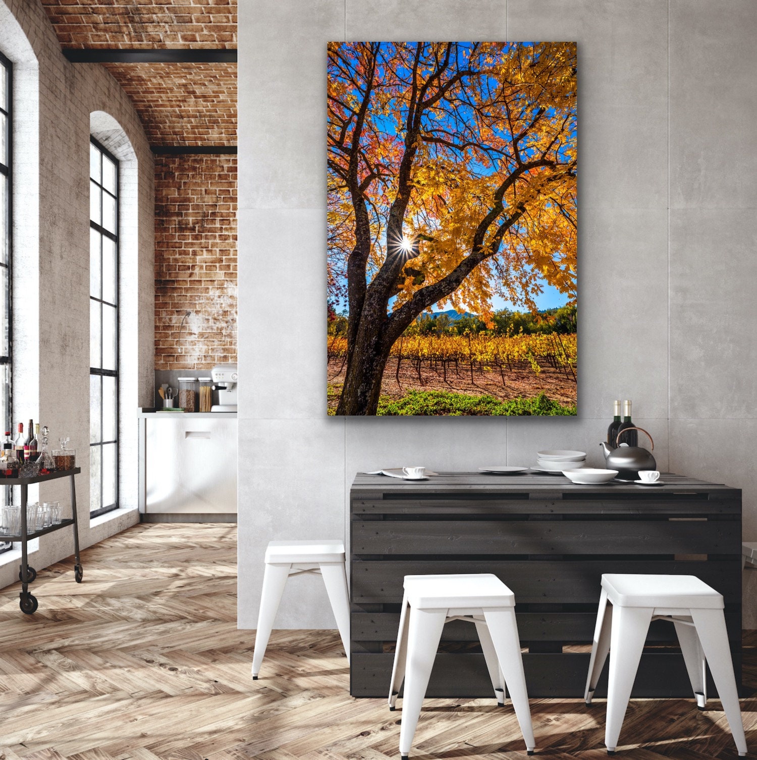 Colorful Tree Print Fall Colors Wall Art Napa Valley Photo Etsy