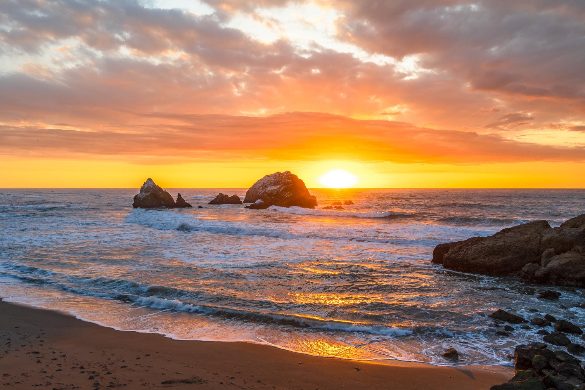 San Francisco Ocean Beach Sunset Photography Print, California