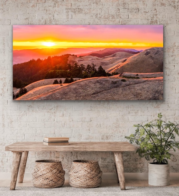 Bolinas Ridge Sunset Wall Art, Mt Tamalpais California Print