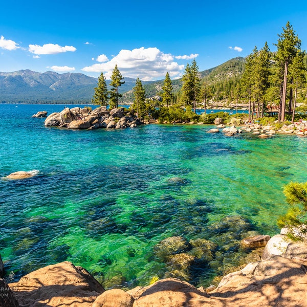 Lake Tahoe Print, Sand Harbor Photo, Mountain Lake Wall Art, California Landscape Photography