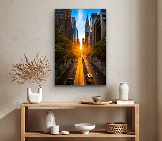 Manhattanhenge Print Iconic Wall Art of New York City Sunset on