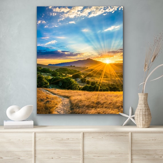 Golden Hour Mt. Tamalpais Sunset Photo Marin County Hills Path and