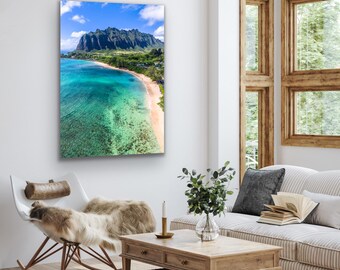 Hawaii Photo Art, Dramatic Hawaii Aerial Print, Hawaiian Tropical