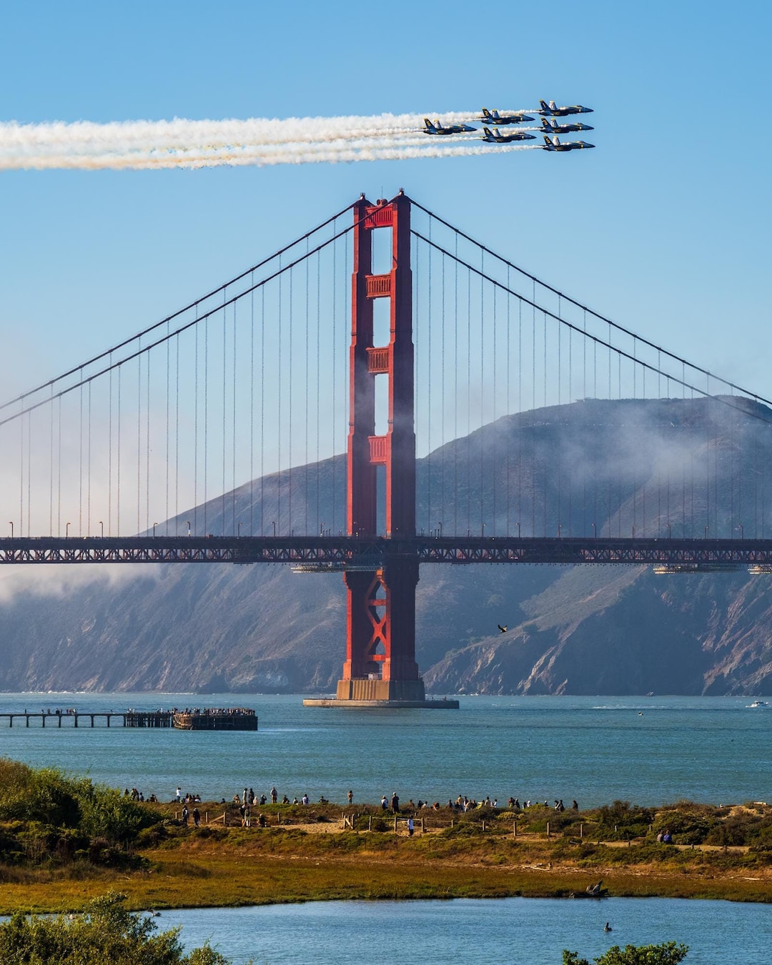 Blue Angels Over Golden Gate Bridge Print, Fleet Week San