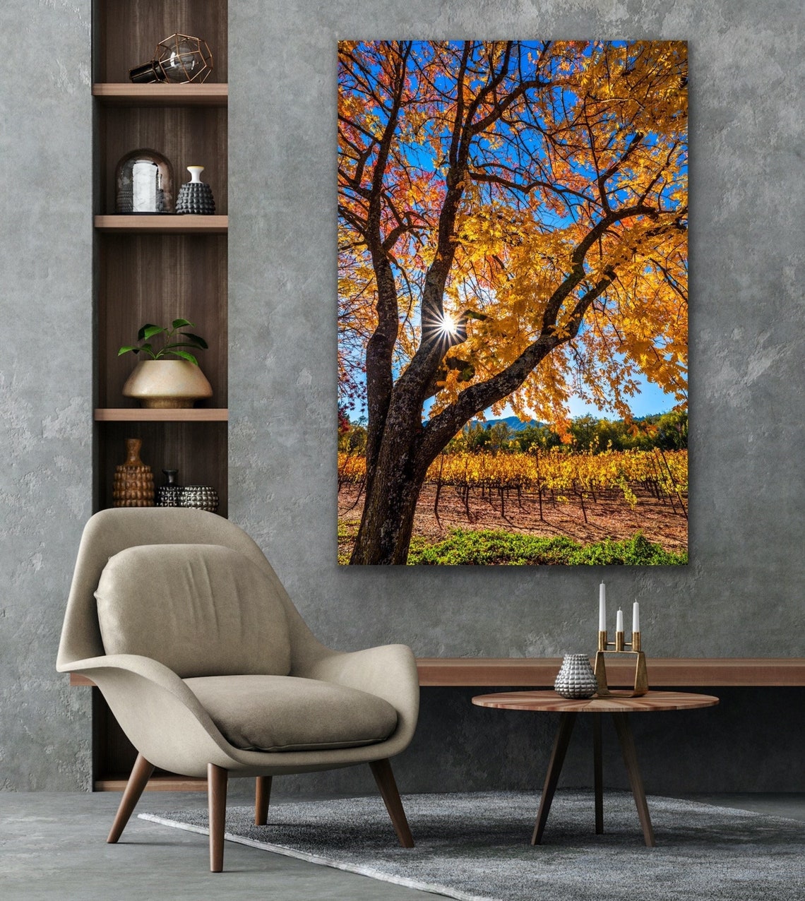 Colorful Tree Print Fall Colors Wall Art Napa Valley Photo Etsy