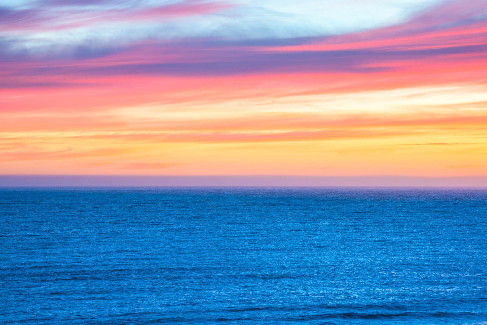 Ocean Sunset Wall Art, Beautiful Fine Art Photo of Blue Ocean
