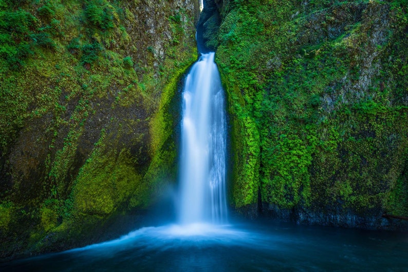 Pacific Northwest Art Columbia River Gorge Oregon Waterfall Print