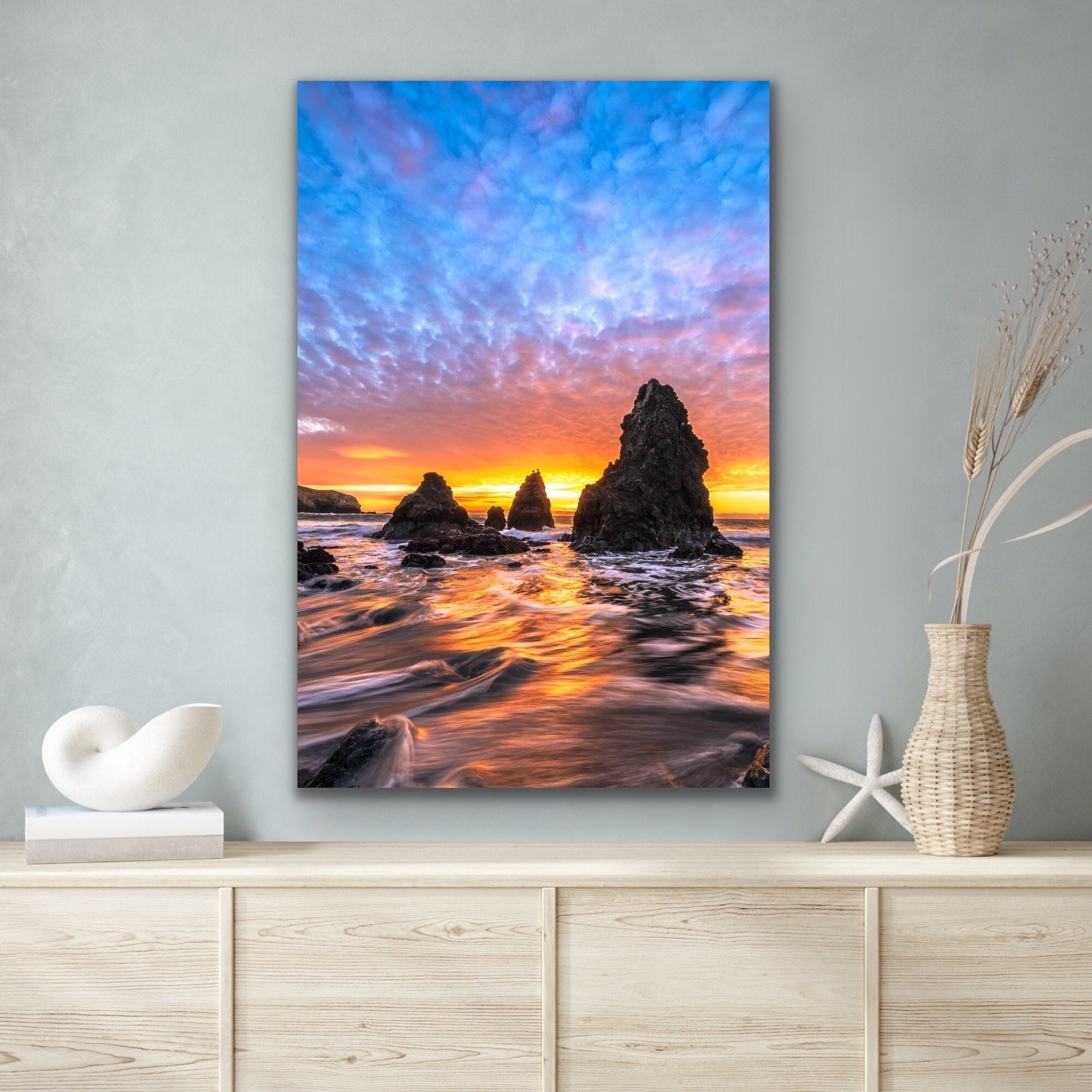 Marin Headlands Sunset Print, California Coastal Wall Art, Ocean Seascape Photography, San Francisco Bay Area Decor