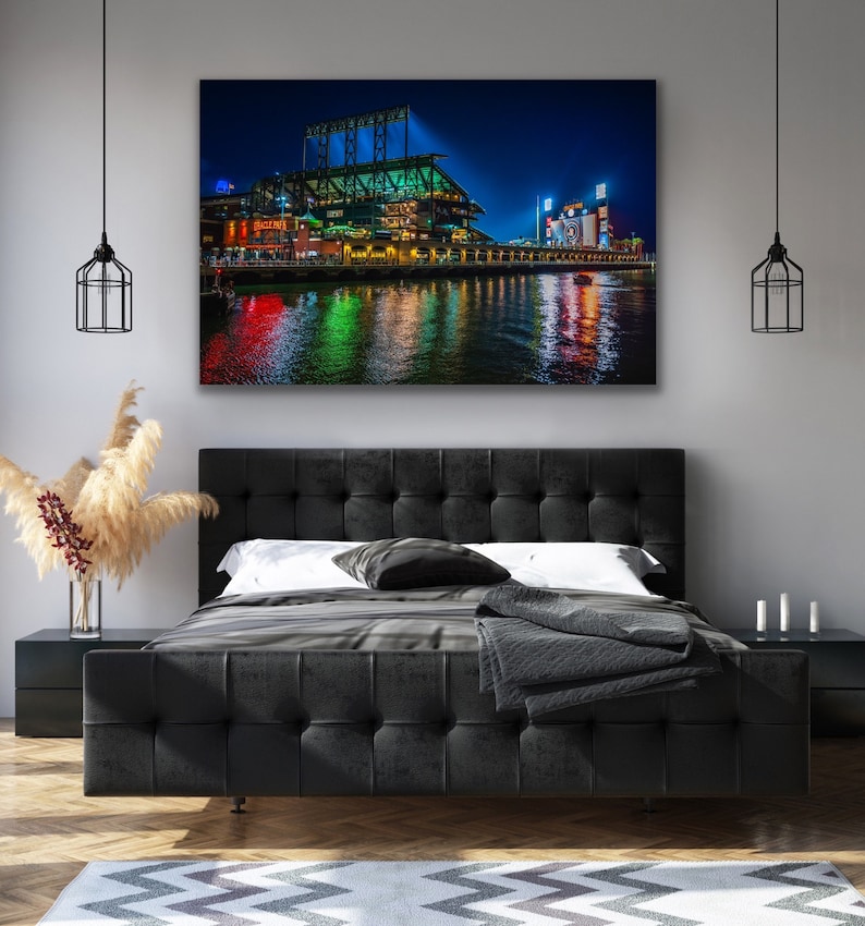 Oracle Park Night Print, San Francisco Giants Stadium Photo, Gift for Baseball Fans, McCovey Cove Ballpark Wall Art image 5