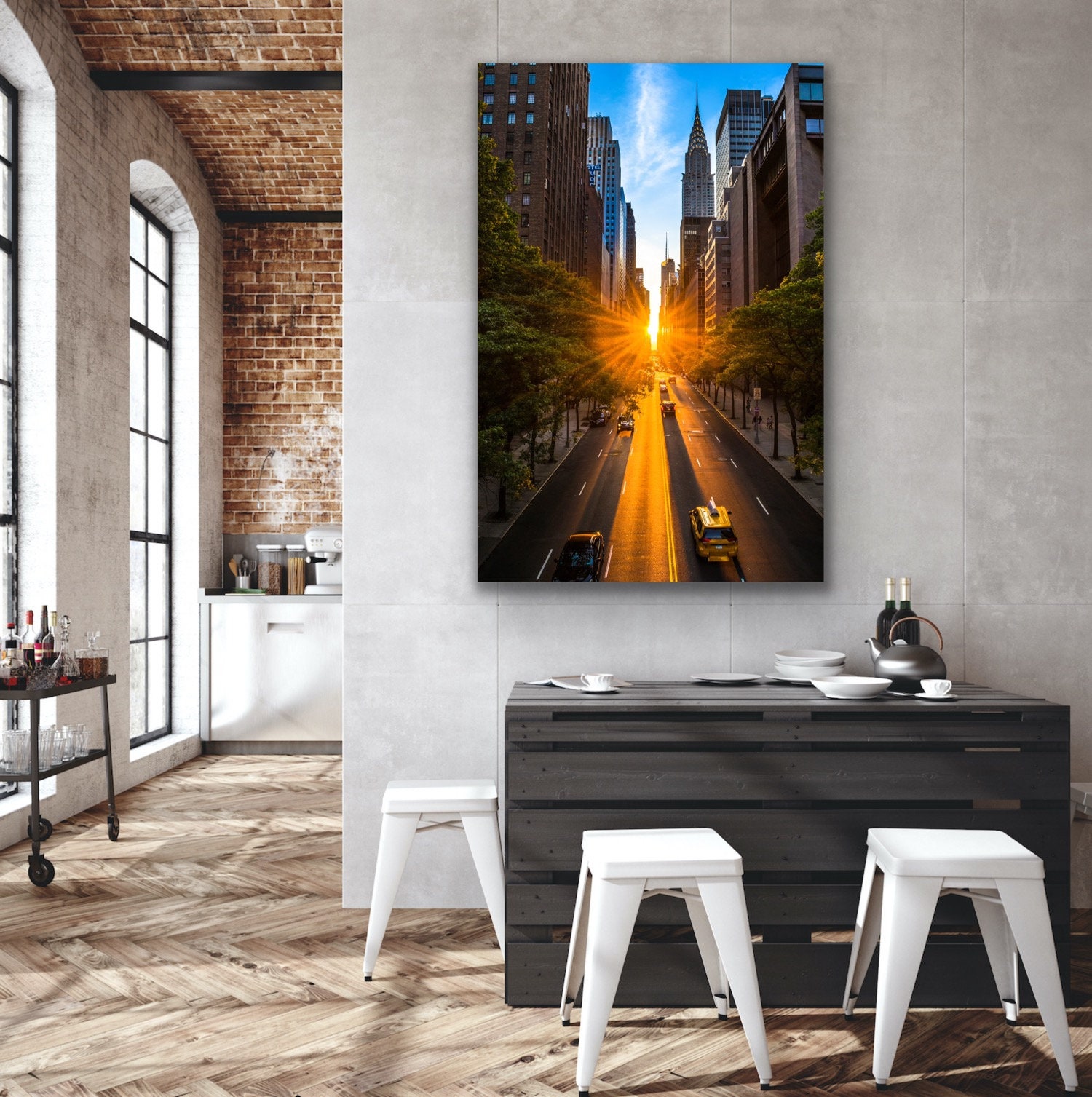 Manhattanhenge Print Iconic Wall Art of New York City Sunset on