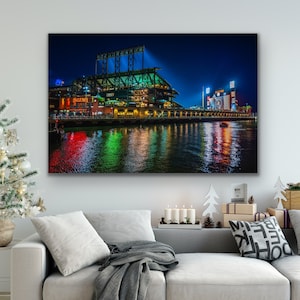 Oracle Park Night Print, San Francisco Giants Stadium Photo, Gift for Baseball Fans, McCovey Cove Ballpark Wall Art image 8