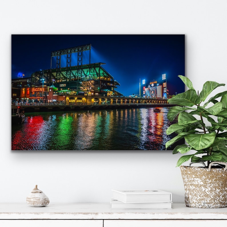 Oracle Park Night Print, San Francisco Giants Stadium Photo, Gift for Baseball Fans, McCovey Cove Ballpark Wall Art image 7