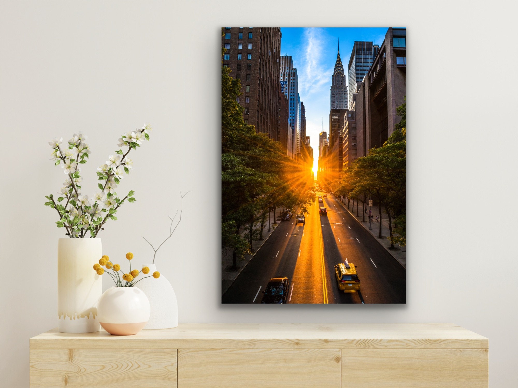Manhattanhenge Print Iconic Wall Art of New York City Sunset on