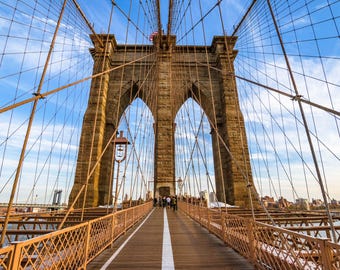 Brooklyn Bridge Print, NYC Photography Wall Art, Iconic New York Landmark Decor, Urban Architecture Photo
