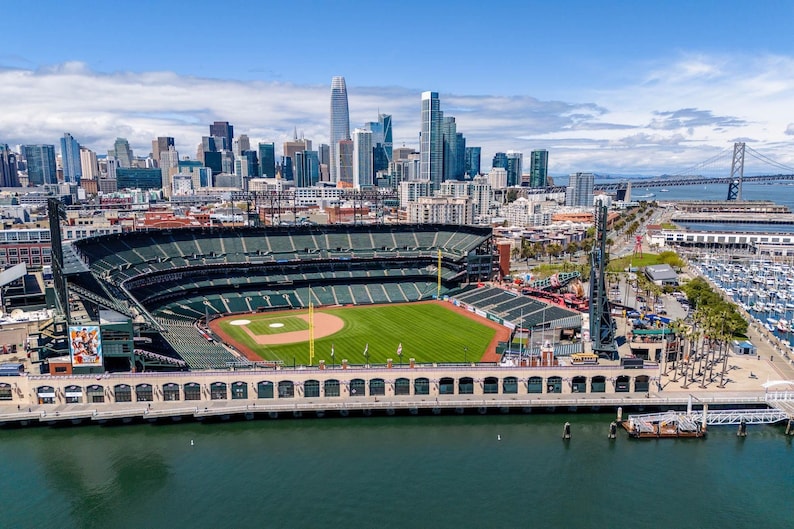 San Francisco Giants Ballpark Photo, Oracle Park Aerial Wall Art…