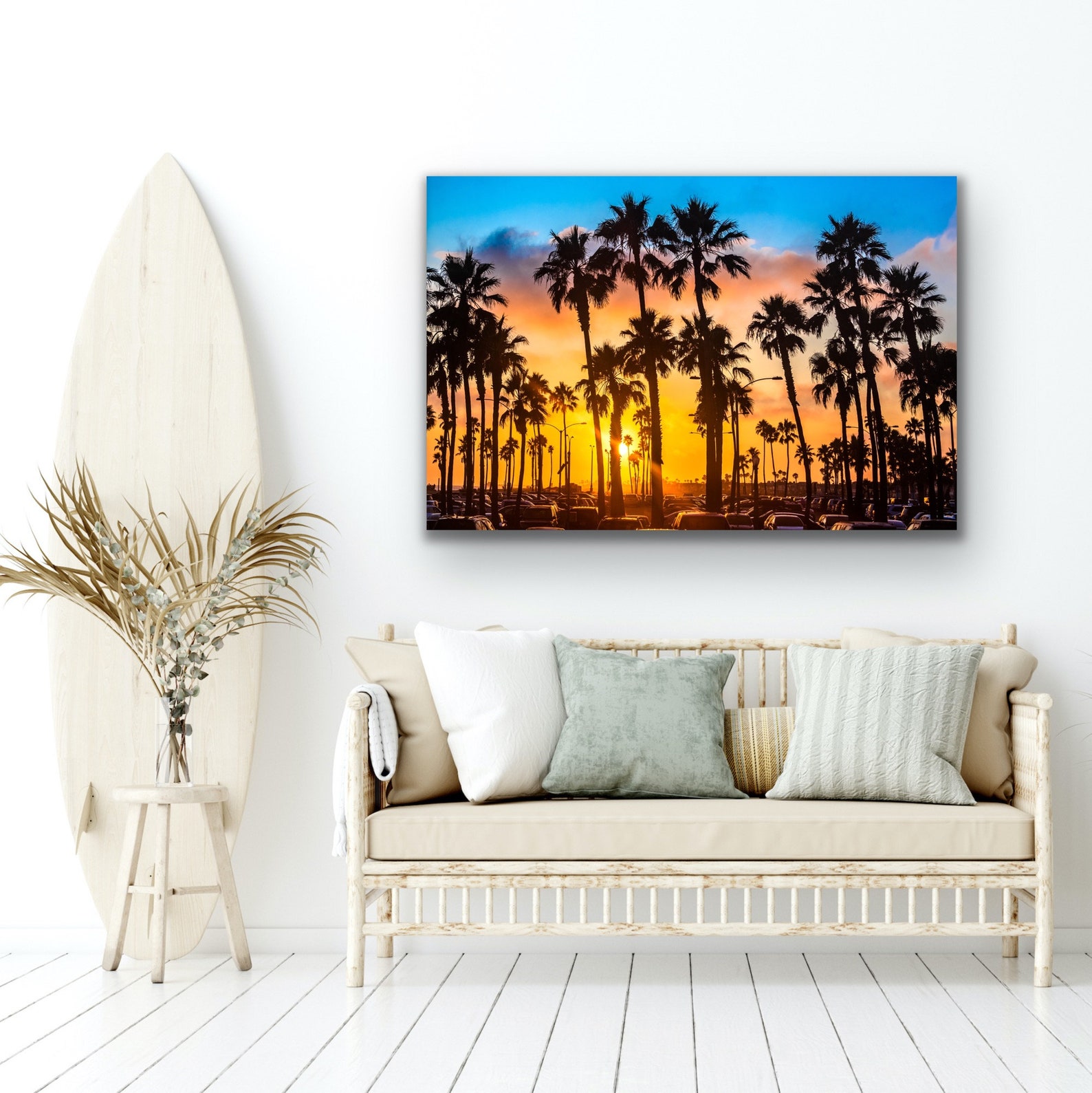 Palm Tree Sunset Print Southern California Photo Colorful - Etsy