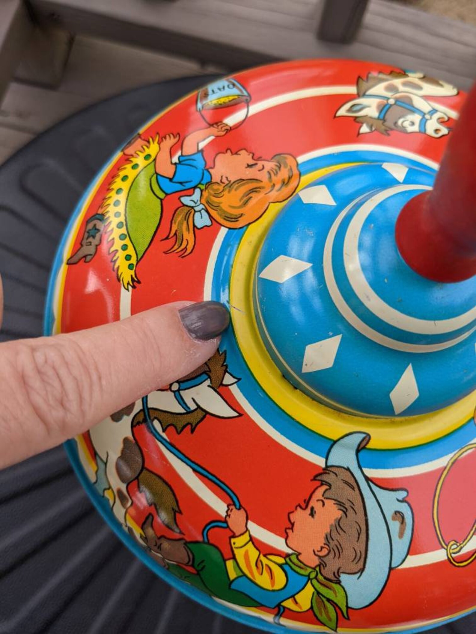 Vintage Metal Spinning Top Toy by Ohio Art Co. Made in USA. Etsy