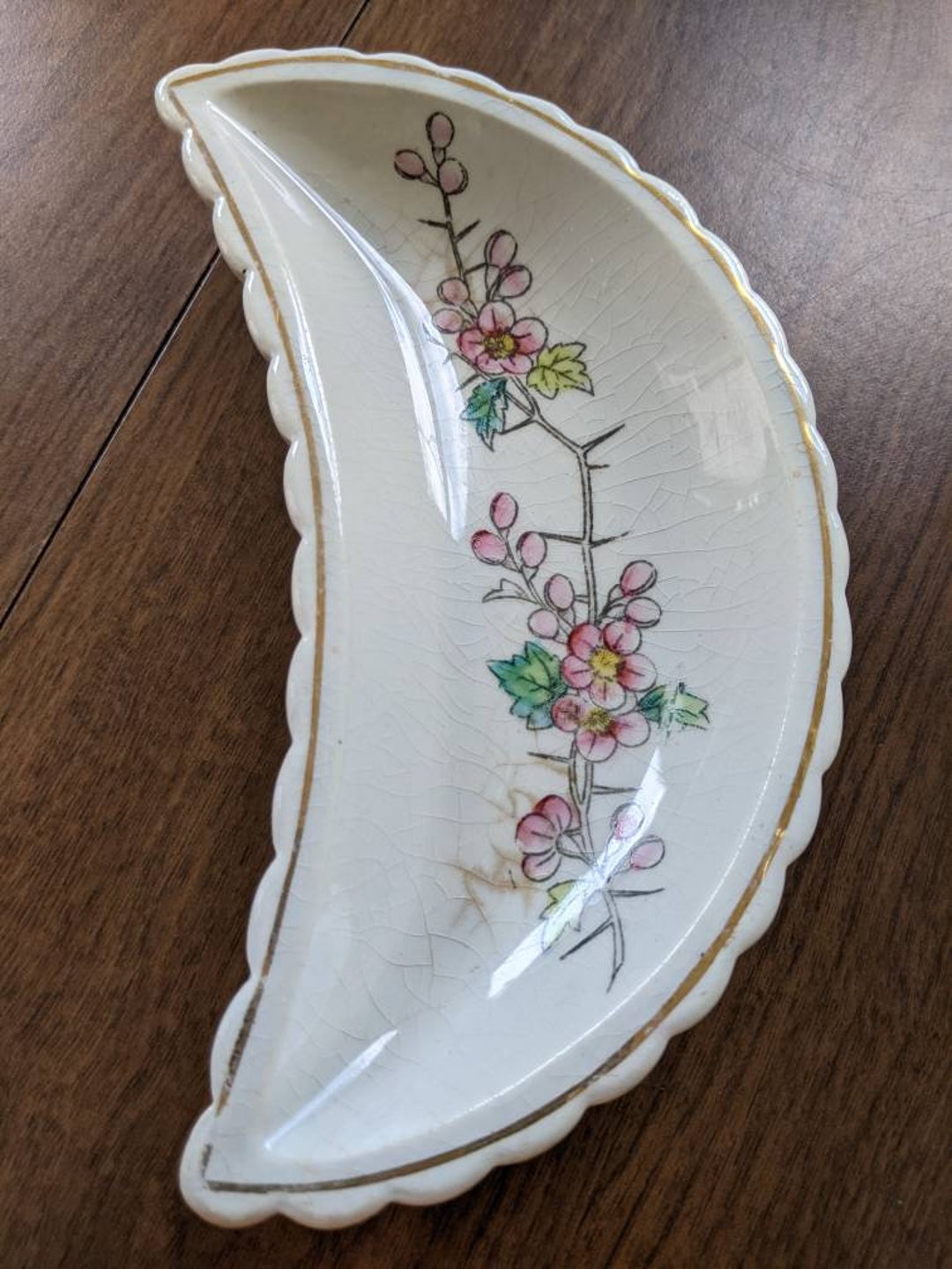 Antique Crescent Moon Dish/antique Bone Dish/bone Plate. Bone China ...