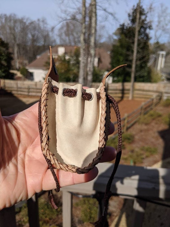 Vintage handmade leather coin purse/pouch. From 6… - image 8