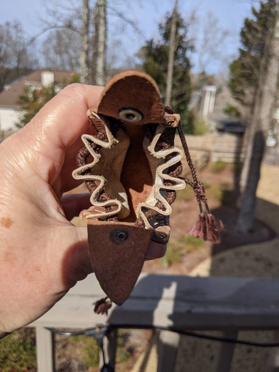 Vintage handmade leather coin purse/pouch. From 6… - image 5