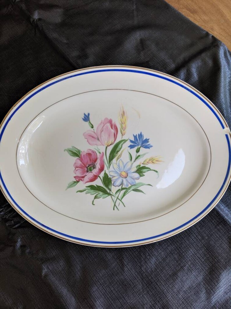 Vintage Knowles Oval China Platter. White Glazed Ceramic Etsy