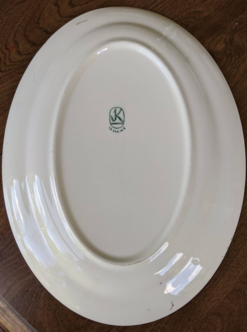 Vintage Knowles Oval China Platter. White Glazed Ceramic Etsy
