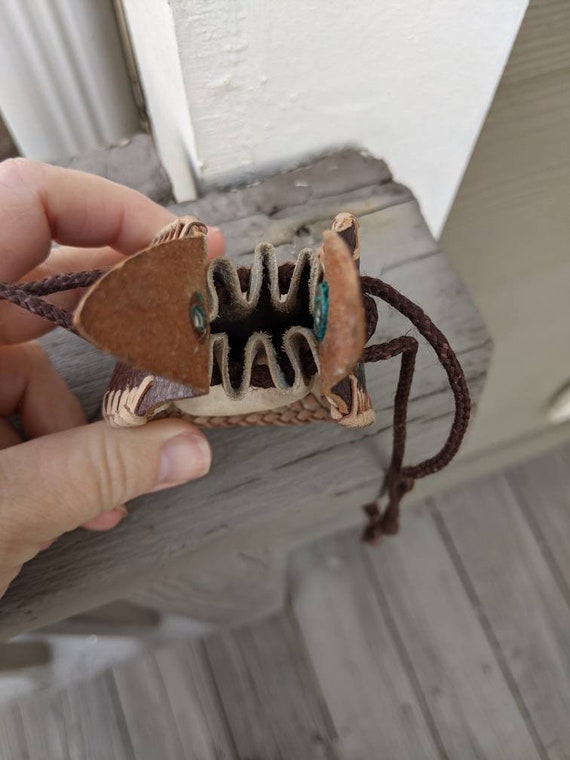 Vintage handmade leather coin purse/pouch. From 6… - image 4