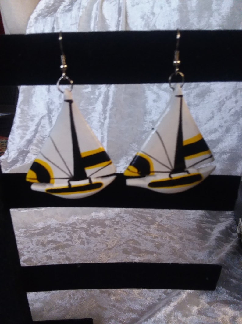 Sailboat necklace and matching earrings