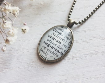 vegan necklace - vegan pendant - vegan jewelry - vegan jewelry - vegan gift - animal rights - environmental jewelry - animal lover