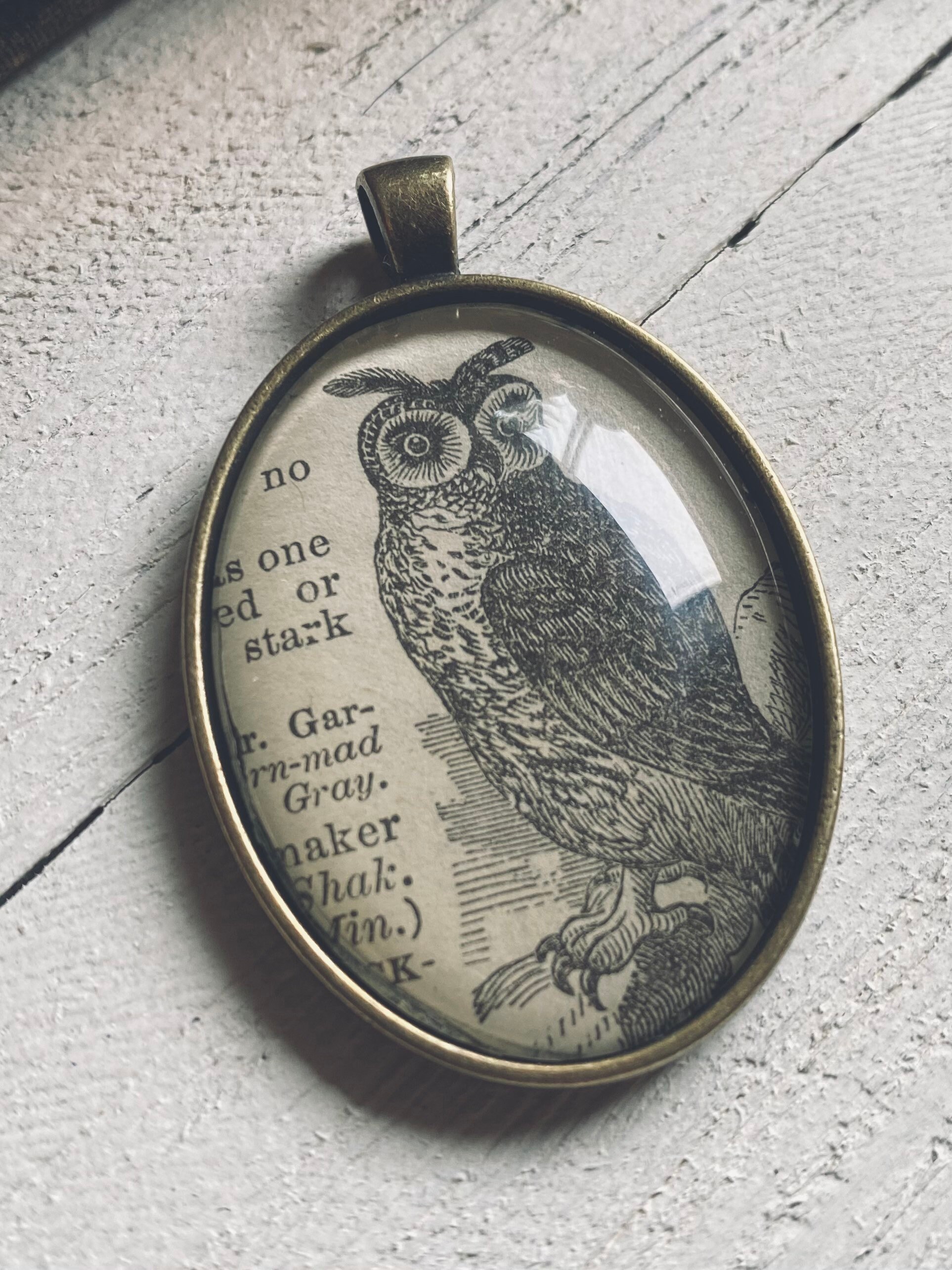 horned owl pendant - horned owl necklace - horned owl keychain - owl necklace - witchy jewelry - bir