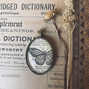 Butterfly pendant butterfly necklace butterfly jewelry witchy jewelry vintage art bug art bug jewelry butterfly art 1934 image 3