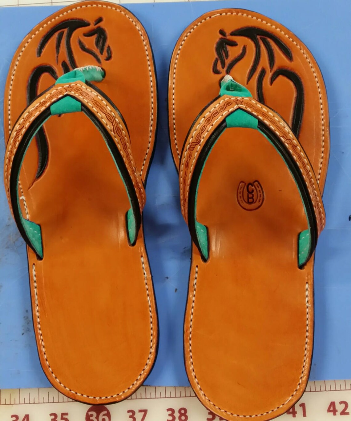 Handcrafted leather flip flops | Etsy