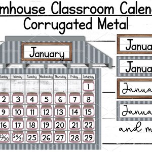Bauernhof Klassenzimmer Kalender mit Schulmaterial Etiketten und Lernpostern