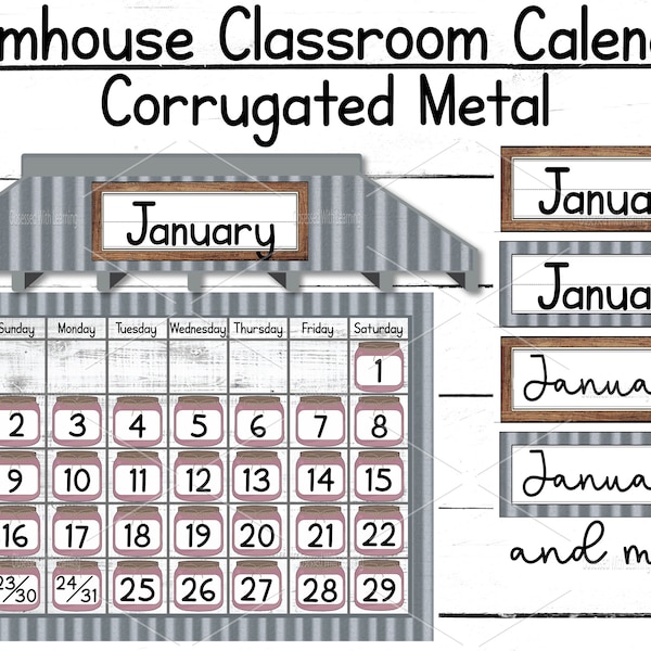 Classroom Calendar, Farmhouse Classroom, Classroom Décor Elementary, School Supply Labels, Educational Posters