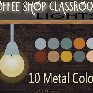 Coffee Shop Classroom, Printable Lights, Farmhouse Classroom Décor, Bulletin Board Decorations