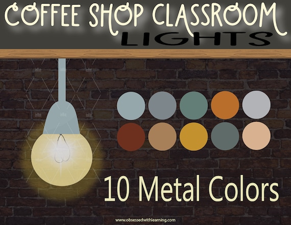 Coffee Shop Classroom, Printable Lights, Farmhouse Classroom Décor, Bulletin Board Decorations