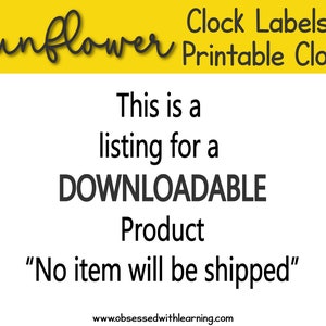 Sunflower Bulletin, Classroom Clock Labels, Educational Time Management ...
